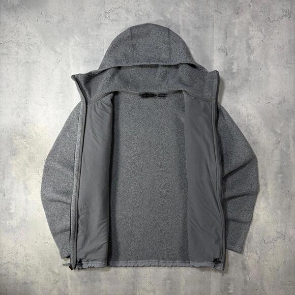Y2K Grey Marmot Sherpa Lined Fleece Zip Up Hoodie - Picture 2 of 8